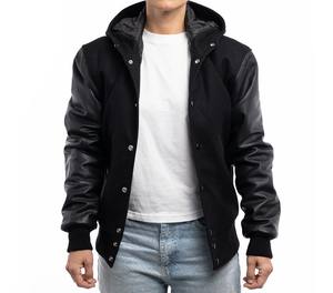 เสื้อแจ็กเก็ตเบสบอลมีฮู้ดกันลมมีฮู้ดสำหรับผู้ชายและผู้หญิงเสื้อแจ็กเก็ตบอมเบอร์มีกระเป๋าเป็นมิตรกับสิ่งแวดล้อมสำหรับฤดูหนาวโลโก้แบบเรียบ - Product Image 1