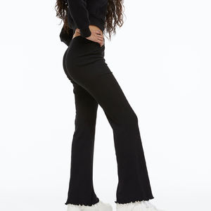 Pantalon de yoga sans couture uni, taille haute, extensible dans quatre directions, en Spandex/Nylon, pour le fitness et le sport, échantillons gratuits - Product Image 1