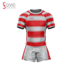 Uniformes de rugby en polyester 100% fabriqués en usine vêtements de sport sublimés personnalisés pour ensembles de football de rugby respirants - Product Image 4