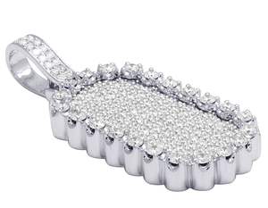 Nueva moda Moissanite diamante rectángulo colgante 925 Plata Iced Out Custom Charm joyería para hombres y mujeres - Product Image 2