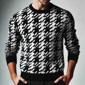 Suéter de Punto con Cierre para Hombre, Color Sólido, Invierno, Manga Corta, Jersey de Punto Grueso con Bordado en el Cuello - Product Image 5