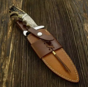 Lame fixe pleine Tang D2 acier personnalisé à la main Bowie cerf bois poignée couteau WS - Product Image 5