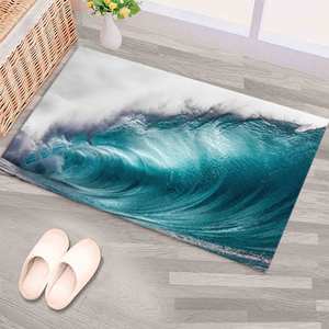 Tapis Onde Océanique : Tapis d'appoint antidérapant imprimé en 3D, Tapis en chenille - Product Image 1