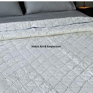 Cotton Soft Printed Hand Block Print Boho Jaipuri Rajai Double <b>Bedspread</b> <b>Quilt</b> - Product Image 1