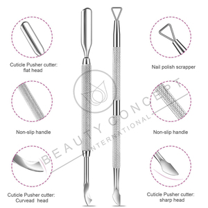 Empujador de cutículas de uñas de MOQ bajo Producto hecho en Pakistán Empujador de cutículas de Venta caliente Instrumentos DE BELLEZA DE ACERO INOXIDABLE ecológicos - Product Image 2