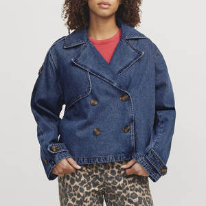 แจ็กเก็ตผ้ายีนส์สำหรับผู้หญิงมีแบรนด์สำหรับป้ายที่กำหนดเองและคำสั่งซื้อยี่ห้อส่วนตัว - Product Image 3