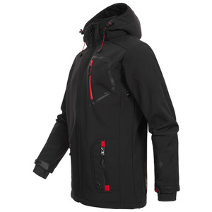 Veste surdimensionnée Softshell à fermeture éclair en polyester de style urbain pour hommes Veste respirante d'extérieur et de travail de qualité supérieure avec logo personnalisé - Product Image 4