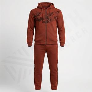 Ensemble de survêtement de sport pour homme tendance, sweat à capuche zippé à manches longues, ensemble de course respirant en polaire technique, ensemble de sport de fitness pour la salle de sport - Product Image 1