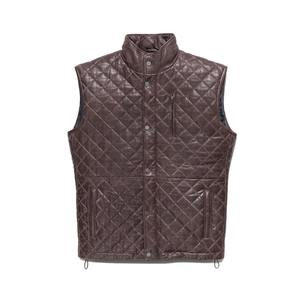 Gilet en cuir véritable pour homme, prix d'usine, meilleure qualité, hiver, équitation, marron, imperméable, respirant, réversible, toile vintage - Product Image 1