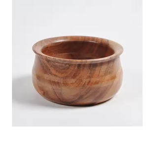 Ensaladera de tamaño personalizado mediano, plato hecho a mano, artesanía de media luna de la India, cuenco de madera más vendido para uso en fiestas de sopa pulido - Product Image 2