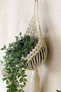 Colgador de Macramé Hecho a Mano, Estilo Bohemio, Cuerda de Algodón, para Interiores y Exteriores, para Plantas, Flores y Decoración - Product Image 2