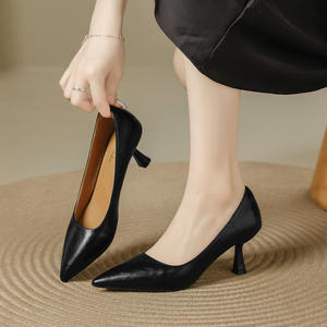 Pointed Toe Suede <b>High</b> <b>Heels</b> Women's Block <b>Heel</b> <b>Pumps</b> Stylish Look for Wedding and Formal Party Women Shoes - Product Image 1