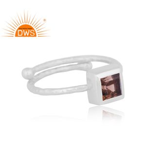 Latest Design Fine Sterling Silver Natural Smoky Quartz Gemstone <b>Adjustable</b> <b>Ring</b> Jewelry For Women Gift For Her - Product Image 3