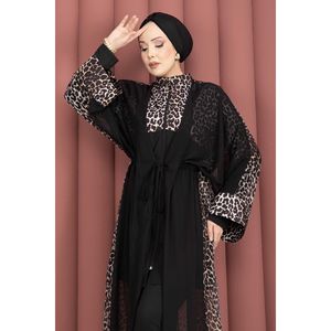 Paréo en mousseline ajustable à la taille, imprimé léopard, pour maillot de bain - Product Image 4