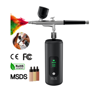Kit aérographe rechargeable sans fil avec compresseur <span class=keywords><strong>pour</strong></span> maquillage, décoration de gâteaux, barbier, coloration de modèles, nail art - Product Image 1