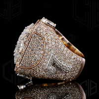 CZ Diamant Hip Hop Bague Bijoux Hommes 10K Or Rose Multi Pierre Glacé Personnalisé Hommes Moissanite Rappeurs Bague À La Mode