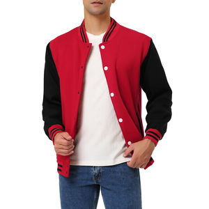 Veste universitaire pour homme en coton molletonné avec manches en cuir, coupe ajustée, surdimensionnée, élégante, streetwear sportif, vêtements décontractés, logo personnalisé - Product Image 5