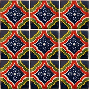 SET #043 Azulejos de arcilla de cerámica mexicanos hechos a mano Colección de nueve piezas Estilo TRADICIONAL MEXICANO DE México - Product Image 1