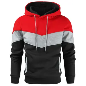 Color block men's hoodies wholesale custom logo hoodie 2024 men clothing drawstring hood unisex hoodie