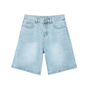 Personnalisé Hommes Fermeture Éclair Braguette Coupe Lâche 100% Coton Denim Pantalon Baggy Jorts Skate Jeans Shorts - Product Image 2