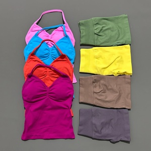 New Women Yoga Running Workout 2 Piece Yoga Sets Sports Wear Gym Fitness Sets Shorts and <b>Bra</b> Workout Sets Polyester Workout Wear - Product Image 5