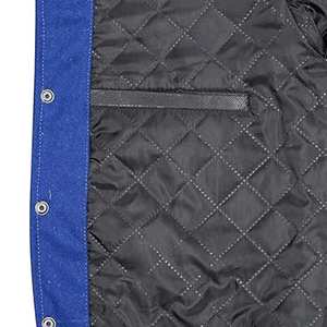 Chaqueta universitaria personalizada para hombre, chaqueta de béisbol con letras de lana y mangas de cuero, estilo bombardero vintage, OEM ODM, ropa de equipo - Product Image 4