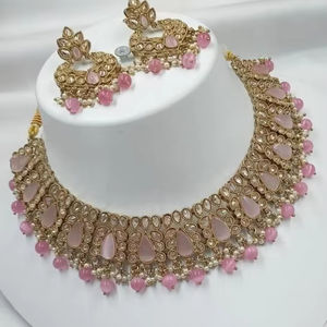 Indian Traditional Kundan Gold Plated <b>Jewellery</b> <b>Set</b> and Copper Necklace <b>Set</b> for <b>Women</b> and Girls Indian Accessories Jewlery <b>Women</b> - Product Image 1