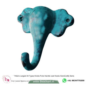 Porte-clés en fonte en gros Crochets pour manteaux et chapeaux Animaux éléphants bleus en détresse Prix très bon marché - Product Image 1