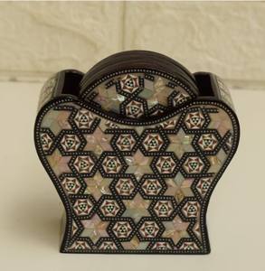 Posavasos Artesanales de Madera de Acacia y Madreperla de la Mejor Calidad, Posavasos de Madera Hechos a Mano para Bebidas y Té - Product Image 6