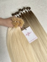 Ekstensi Rambut Manusia KFhair Wholesale Silky Straight 100% Raw Virgin Nano Ring, Panjang 8"-32", 100g, Micro-Link, Rambut Vietnam