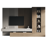 Meuble TV Mural Flottant de Luxe en Bois Moderne pour Salon KEJIA
