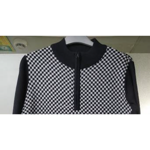 Pull en tricot à col rond à manches longues pour homme, motif uni, calibre 12, demi-zip, acrylique/coton - Product Image 2