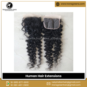 Top Notch Quality 100% Raw Unprocessed 4x4 Lace Natural Curly Closures Human Hair Extensions at Best Competitive Price - Product Image 5