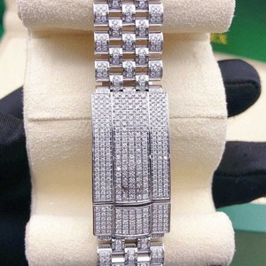 Coloré VVS Moissanite Diamant Index Cadran Mécanique Automatique Glacé Montre-Bracelet Hip Hop Bling Clouté Mode Au Meilleur Prix - Product Image 3