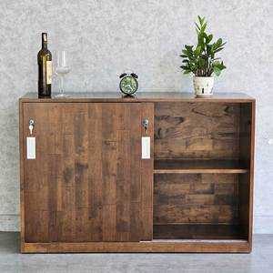 Vitrine à portes coulissantes KTB68177 au design moderne, 120x37x80cm, en bois de caoutchouc - Product Image 6
