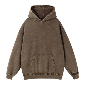 Sudadera con capucha con cremallera completa transpirable de algodón recortada lisa con bordado de rizo francés con logotipo personalizado para hombres 2026 - Product Image 2