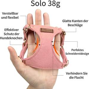 Ultra-Light Customizable Eco-Friendly Buckle Closure Polyester <b>Dog</b> <b>Harness</b> Thin Antique Pink Small Breed Pets High Quality Pet - Product Image 4