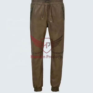 Custom Logo Men Leather <b>Vintage</b> Pants Winter Men's Casual Fleece Sweatpants Soft Sports Joggers <b>Trousers</b> for Men with Elastic - Product Image 1