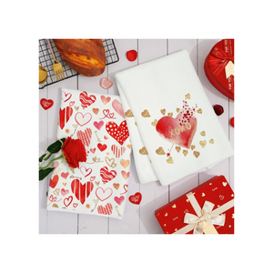 Heartin White Rustic Embroidered 100% Cotton 18x28 Inch 200 GSM Soft Absorbent Durable New Hanging Loop Golf <b>Kitchen</b> <b>Towels</b> - Product Image 1