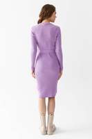 Vestido de cuello redondo de punto para mujer, manga larga, cinturón cálido Flexible, detalle de alta calidad, invierno, nueva moda, personalizable, servicios OEM