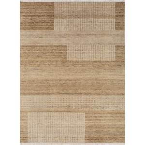 พรมขนสัตว์ถักมือสีเบจและสีน้ำตาลสไตล์โบโฮแบบอัฟกันสำหรับห้องนั่งเล่นที่บ้าน รูปทรงสี่เหลี่ยมผืนผ้า ลายปะติด- Lsea-1197 - Product Image 1