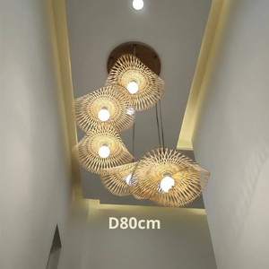 SOLDES 2025 - Décoration d'intérieur - Porte-lampe en bambou / Luminaire suspendu en bambou / Lanternes à bougies en bambou - Prix le plus bas chez ECO2GO - Product Image 6