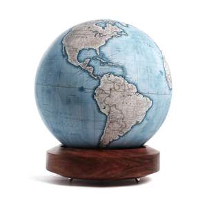 Round wooden sculpture in globe form for luxury table decor and upscale global design accents - Product Image 6