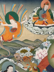 Thangka peint à la main : Guru Padmasambhava - le Guru né du Lotus - Product Image 3