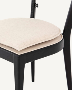 Silla de Comedor Contemporánea de Mimbre Tejido con Cojín Tapizado de Microfibra, Estructura de Madera de Teca Sólida, para Hotel, Restaurante, Cafetería, Villa, Hogar - Product Image 4