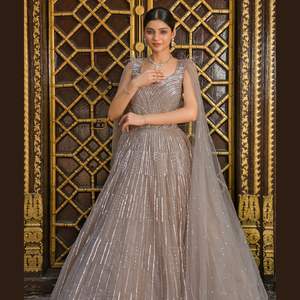 Nuevo vestido de boda de alta calidad para novias, red, secuencia intrincada, Beats, trabajo, adornos de diamantes, tradicional para fiestas - Product Image 2