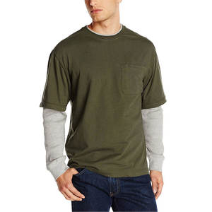 ขายส่งโลโก้ที่กําหนดเองคุณภาพสูงผ้าฝ้าย 100% สองชั้นเสื้อยืดแขนยาวที่กําหนดเอง Hip Hop พิมพ์ตาข่าย T เสื้อสําหรับชาย - Product Image 4