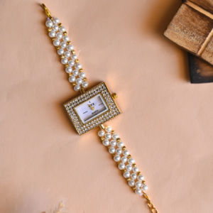 Designer Premium Pearl Beaded <b>Wrist</b> <b>Watch</b> Luxurious Quartz Timepiece With Beaded Pearl Dial <b>Wrist</b> <b>Watch</b> For Women & Girls - Product Image 1