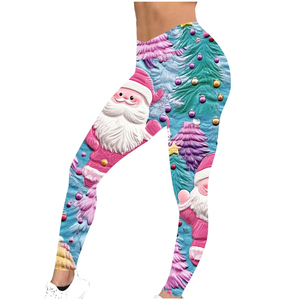 3D Date Sublimation Workout Legging Ventre De Noël Stretch Hip Lift Imprimer Léopard Activewear Femmes Taille Haute Leggings - Product Image 2