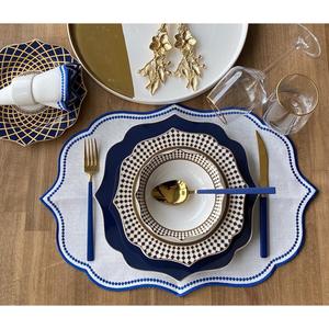 Tovaglietta blu scuro intagliato Set di 6 - Product Image 3